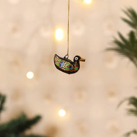 Kashmiri Handpainted Paper Mache Duck Hanging for Home Decor 12