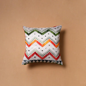 Zig-Zag Hand Embroidered Cushion Cover (16 x 16 in) 28