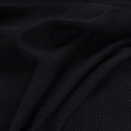 Black - Kumaun Handwoven Pure Merino Woolen Fabric