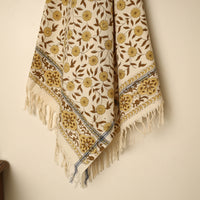 Beige - Block Printed Handloom Cotton Sanganeri Towel 03