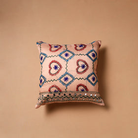 Floral Hand Embroidered Cushion Cover (16 x 16 in) 15