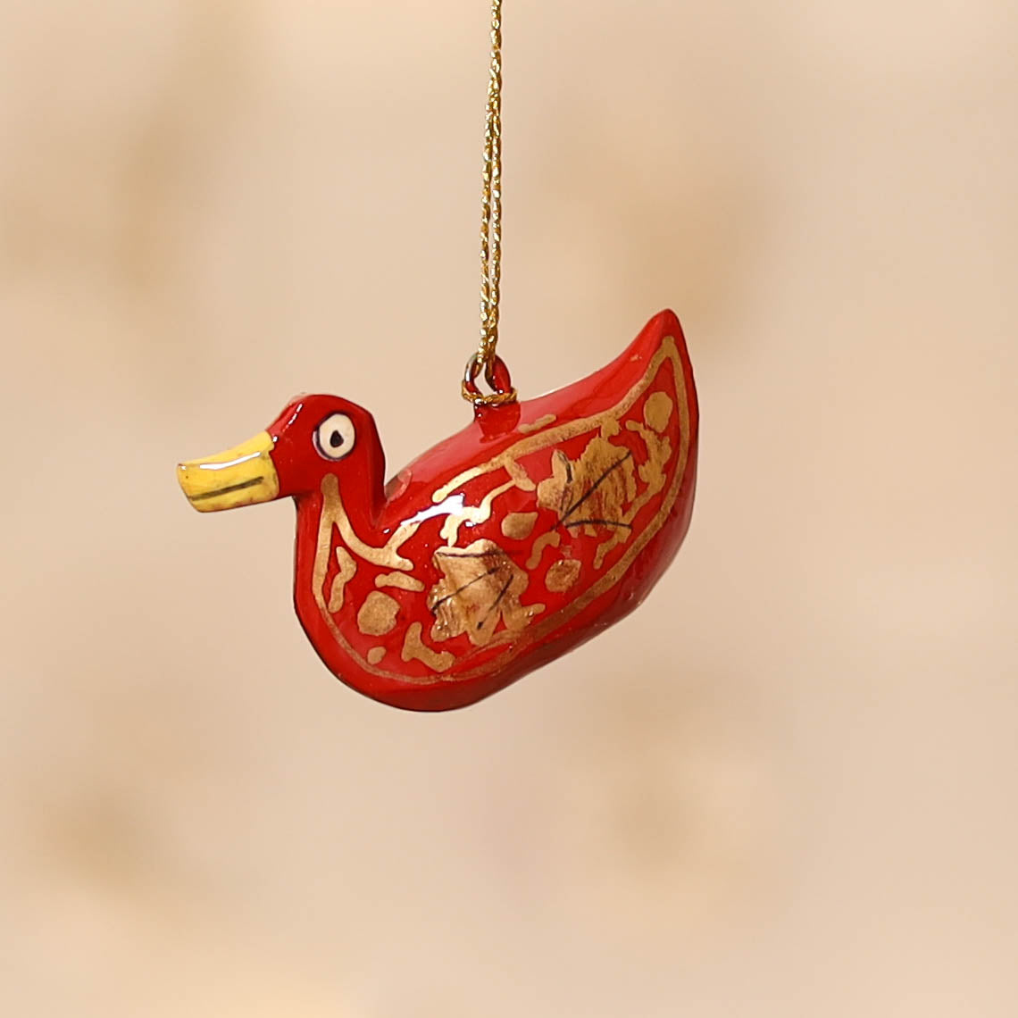 Kashmiri Handpainted Paper Mache Duck Hanging for Home Decor 13