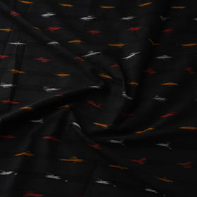 Black Cotton Pochampally Ikat Fabric
