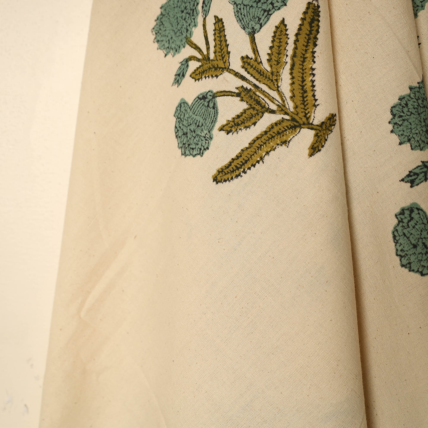 Beige - Block Printed Handloom Cotton Sanganeri Towel 04