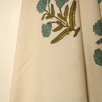 Beige - Block Printed Handloom Cotton Sanganeri Towel 04