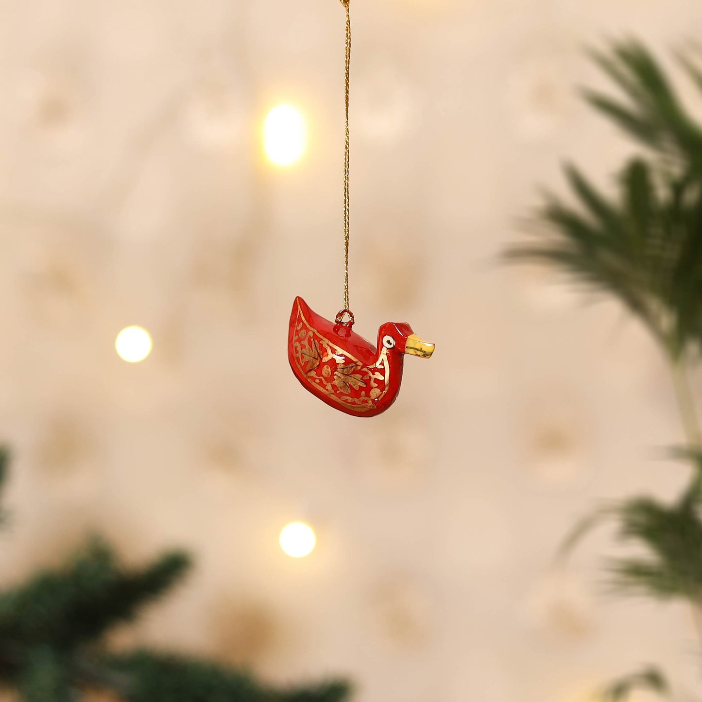 Kashmiri Handpainted Paper Mache Duck Hanging for Home Decor 13