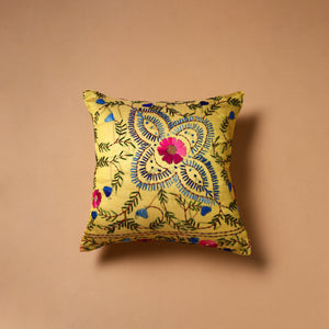 Floral Hand Embroidered Cushion Cover (16 x 16 in) 26