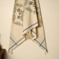 Beige - Block Printed Handloom Cotton Sanganeri Towel 06