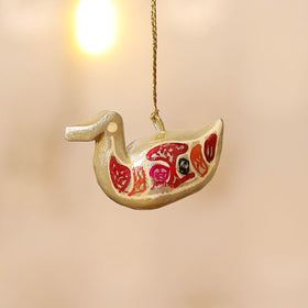 Kashmiri Handpainted Paper Mache Duck Hanging for Home Decor 14