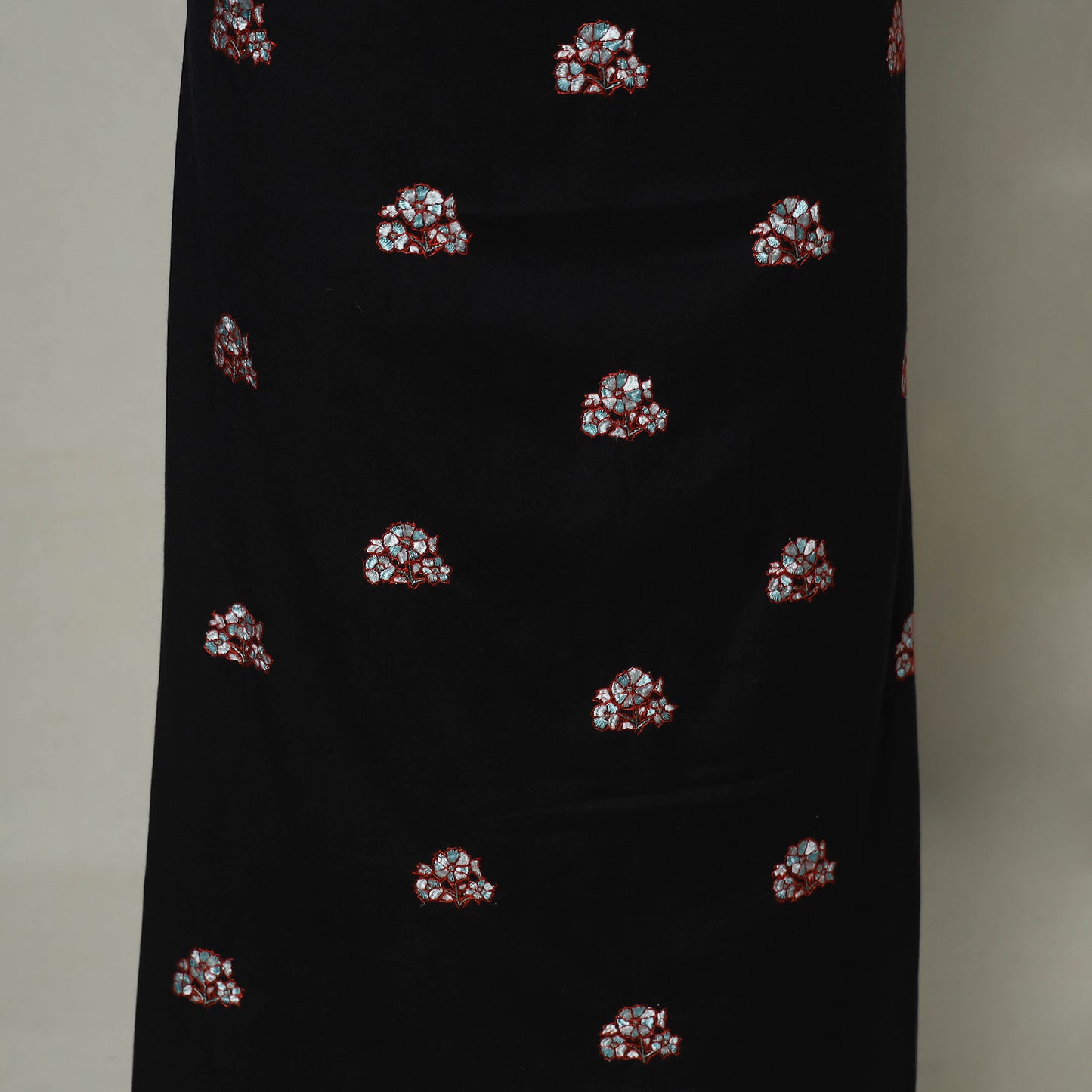 Black - hand embroidery cotton kashida kurta material