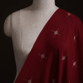 Maroon - Prewashed Cotton Jacquard Fabric 13
