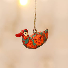 Kashmiri Handpainted Paper Mache Duck Hanging for Home Decor 15