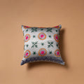 Floral Hand Embroidered Cushion Cover (16 x 16 in) 21