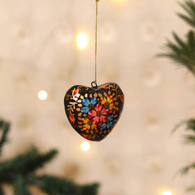 Kashmiri Handpainted Paper Mache Heart Hanging for Home Decor 18