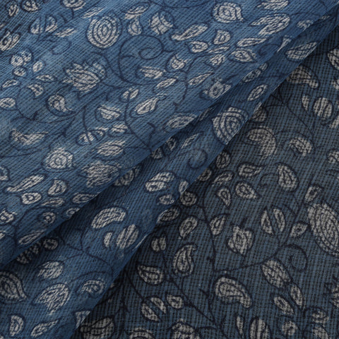 Bagru Dabu Hand Block Print Natural Dyed Kota Doria Cotton Fabric 01