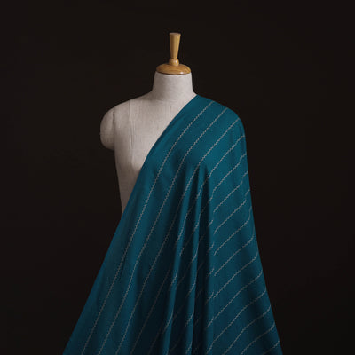 Blue - Prewashed Cotton Jacquard Fabric 17