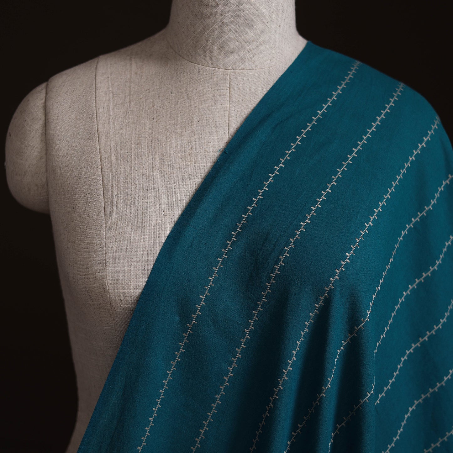 Blue - Prewashed Cotton Jacquard Fabric 17