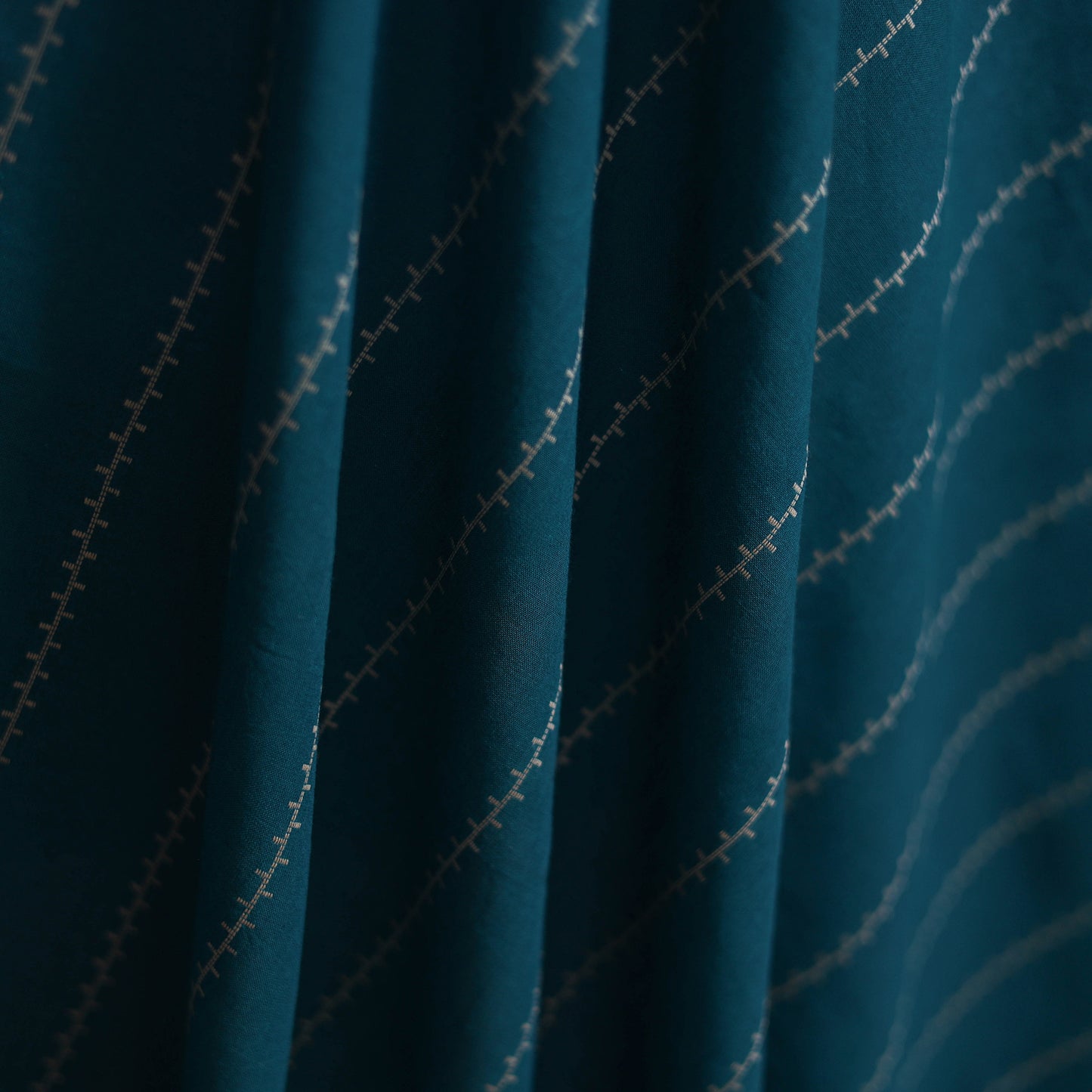 Blue - Prewashed Cotton Jacquard Fabric 17