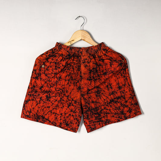 Orange - Hand Batik Printed Cotton Unisex Boxer/Shorts