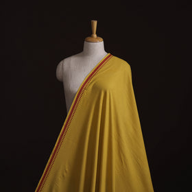 Yellow - Prewashed Cotton Plain Fabric with Mangalgiri Border 18