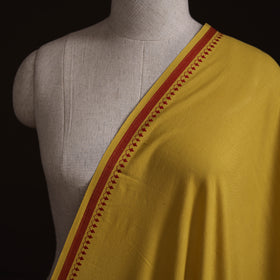 Yellow - Prewashed Cotton Plain Fabric with Mangalgiri Border 18