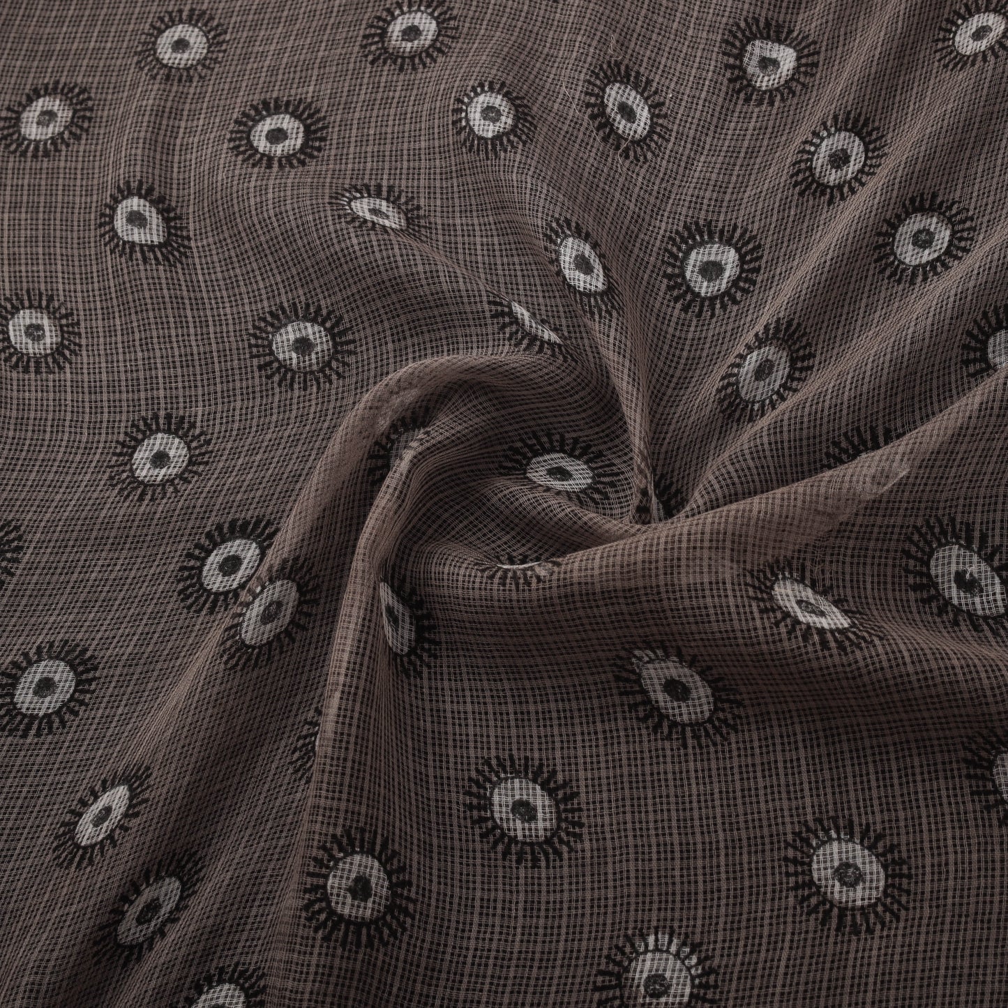 Bagru Dabu Hand Block Print Natural Dyed Kota Doria Cotton Fabric 04