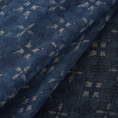 Bagru Dabu Hand Block Print Natural Dyed Kota Doria Cotton Fabric 05