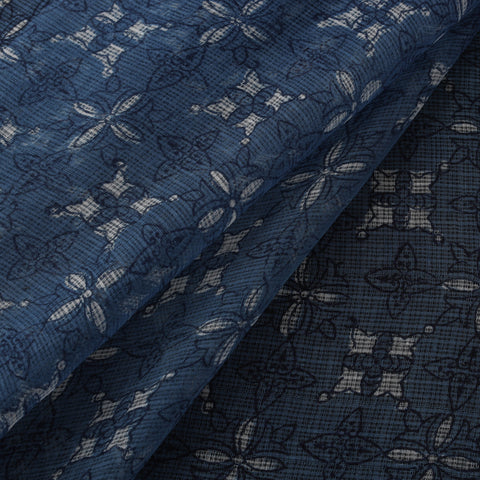 Bagru Dabu Hand Block Print Natural Dyed Kota Doria Cotton Fabric 05