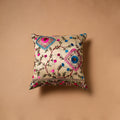 Floral Hand Embroidered Cushion Cover (16 x 16 in) 05