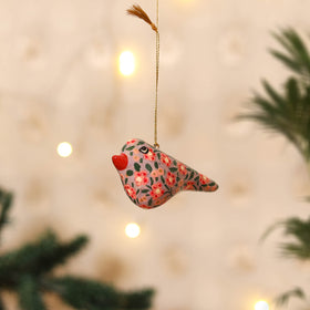 Kashmiri Handpainted Paper Mache Bird Hanging for Home Decor 45