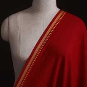 Red - Prewashed Cotton Plain Fabric with Mangalgiri Border 19