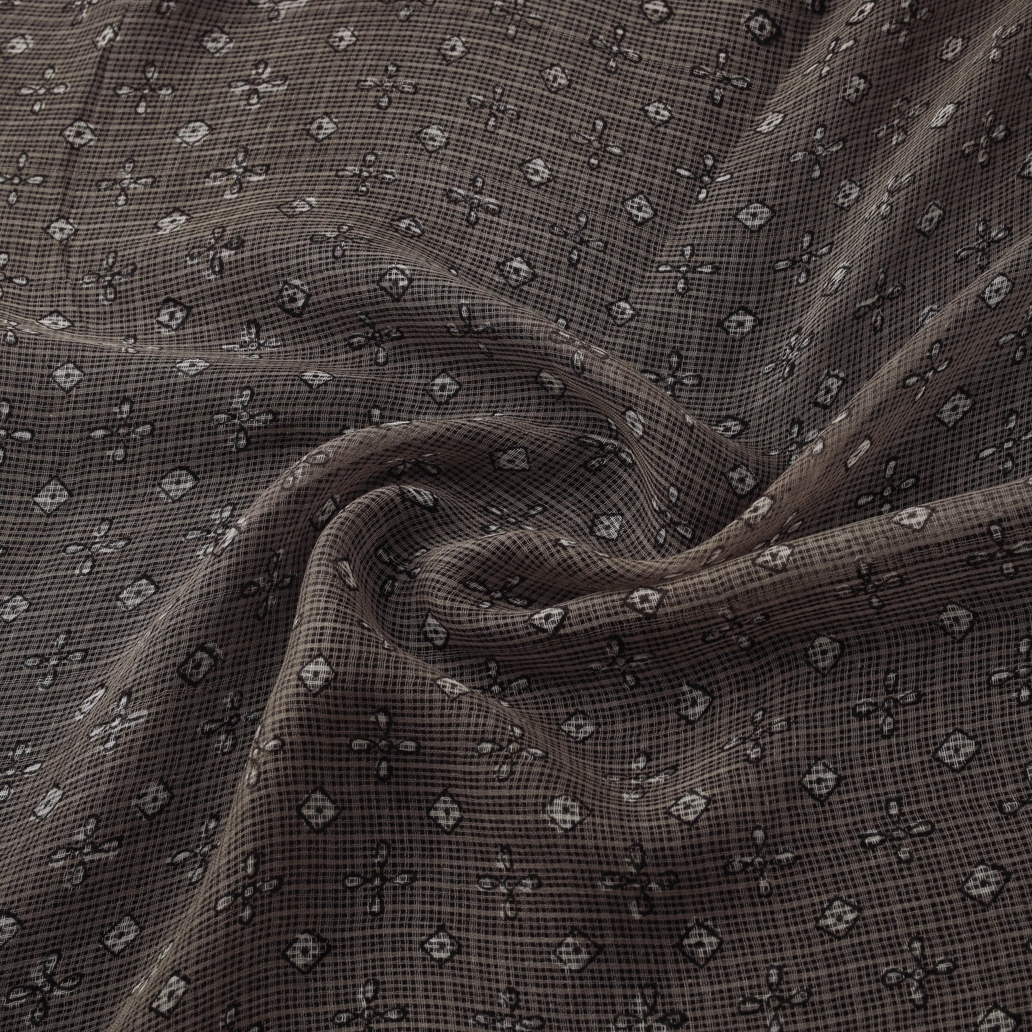 Bagru Dabu Hand Block Print Natural Dyed Kota Doria Cotton Fabric 06