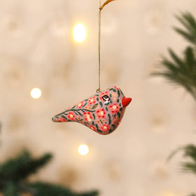 Kashmiri Handpainted Paper Mache Bird Hanging for Home Decor 45