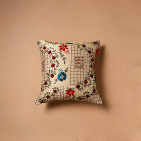 Floral Hand Embroidered Cushion Cover (16 x 16 in) 22