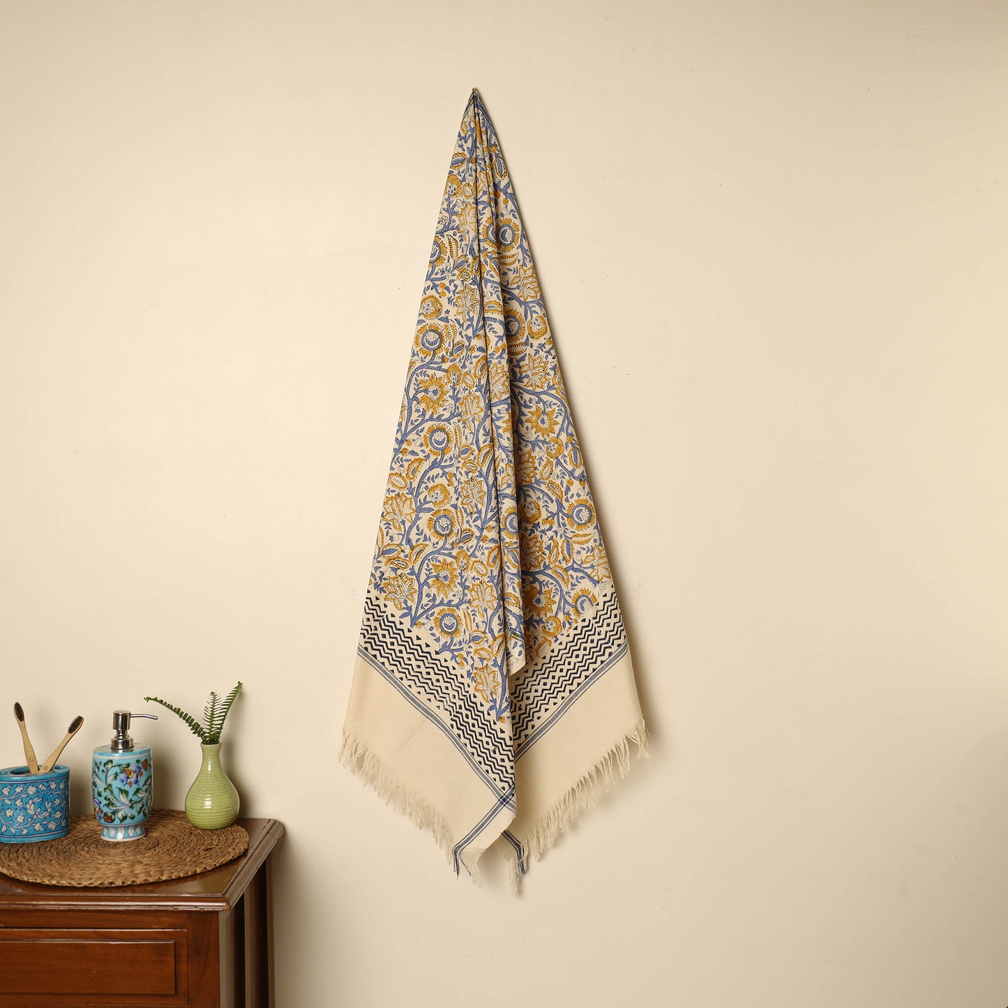 Block Printed Handloom Cotton Sanganeri Towel 14