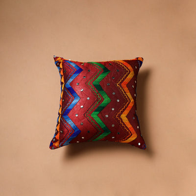 Floral Hand Embroidered Cushion Cover (16 x 16 in) 33