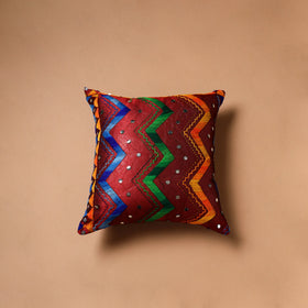 Floral Hand Embroidered Cushion Cover (16 x 16 in) 33
