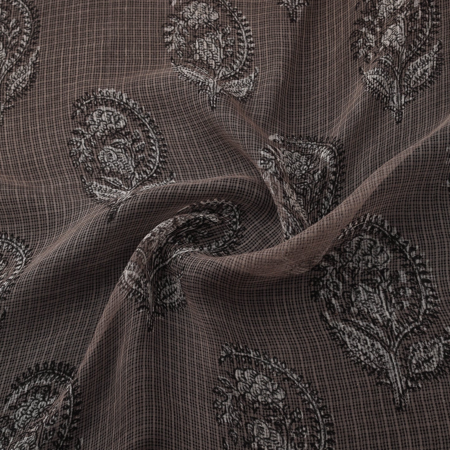 Bagru Dabu Hand Block Print Natural Dyed Kota Doria Cotton Fabric 08