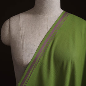 Green - Prewashed Cotton Plain Fabric with Mangalgiri Border 20