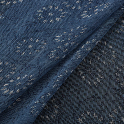 Bagru Dabu Hand Block Print Natural Dyed Kota Doria Cotton Fabric 09