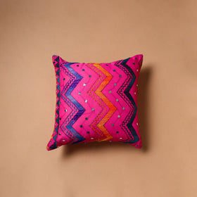 Floral Hand Embroidered Cushion Cover (16 x 16 in) 19