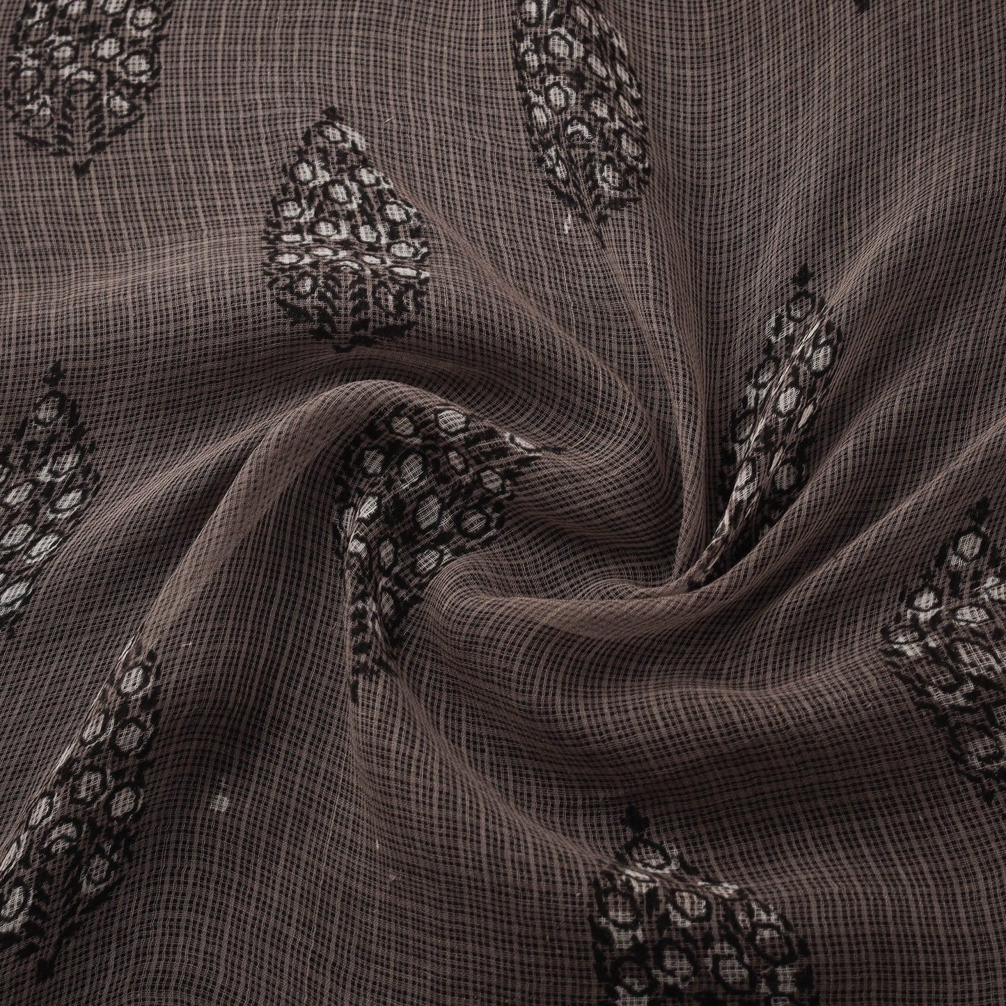 Bagru Dabu Hand Block Print Natural Dyed Kota Doria Cotton Fabric 11
