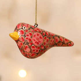 Kashmiri Handpainted Paper Mache Bird Hanging for Home Decor 44