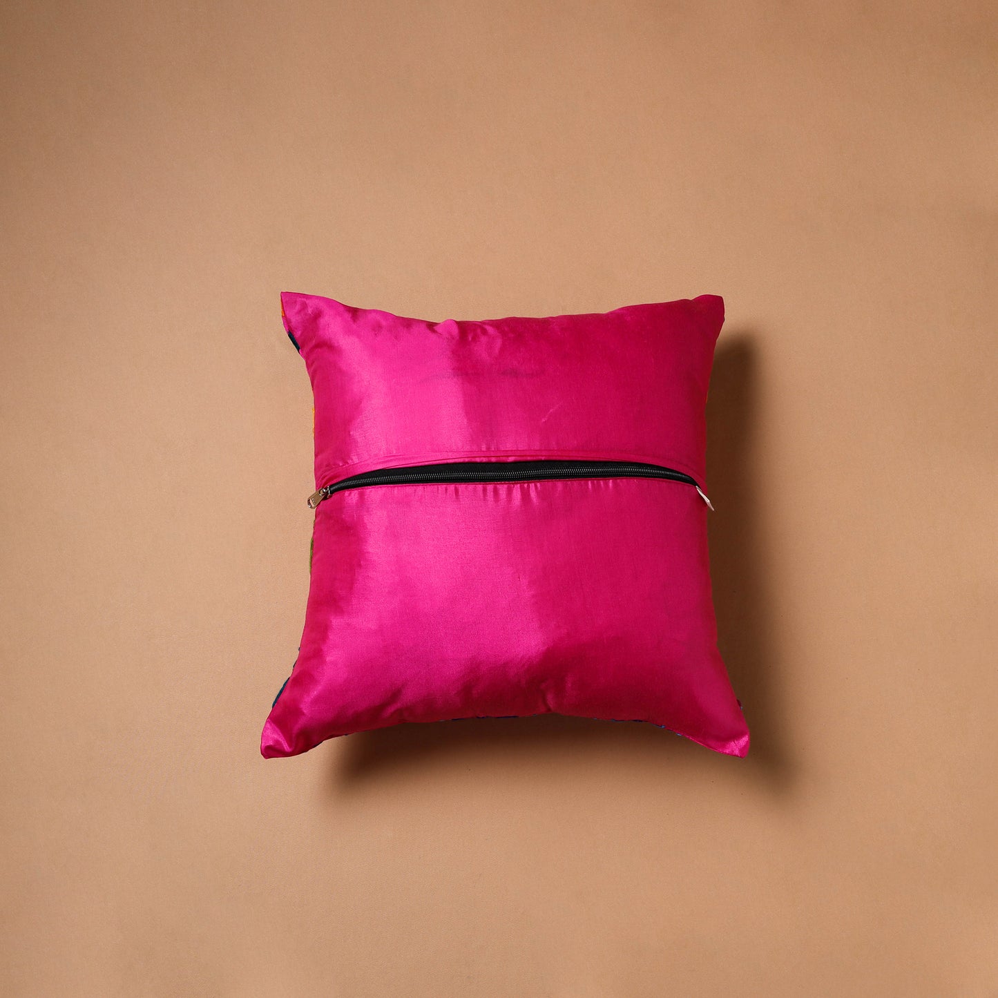 Floral Hand Embroidered Cushion Cover (16 x 16 in) 16