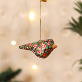 Kashmiri Handpainted Paper Mache Bird Hanging for Home Decor 48