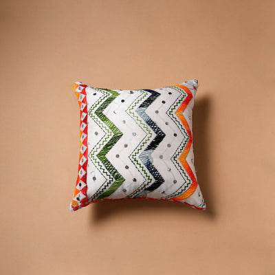 Floral Hand Embroidered Cushion Cover (16 x 16 in) 18