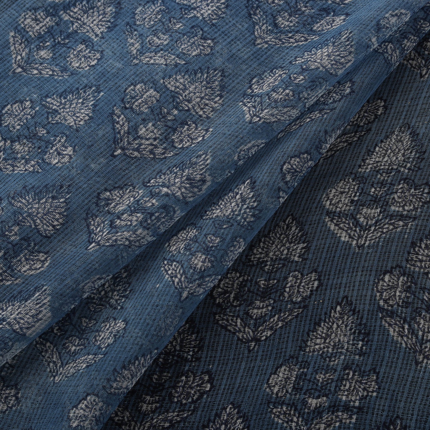 Bagru Dabu Hand Block Print Natural Dyed Kota Doria Cotton Fabric 16