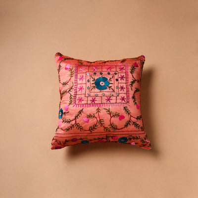 Floral Hand Embroidered Cushion Cover (16 x 16 in) 31