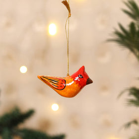 Kashmiri Handpainted Paper Mache Bird Hanging for Home Decor 33