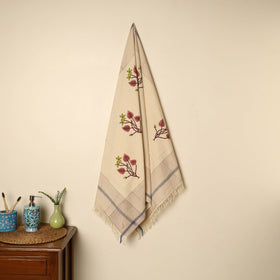 Beige - printed handloom cotton sanganeri towel 21